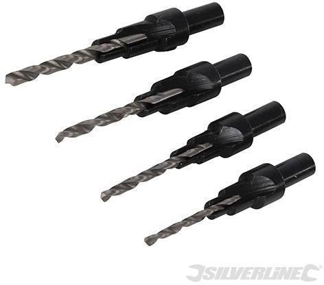 Set di bussole portapunte e svasatori con punta di sostituzione Silverline 4pz