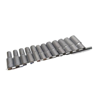 Set Di Chiavi Bussola Lunghe Da 1/2 Chrome Vanadium 10 A 24 Mm 12 Pezzi Mr70253