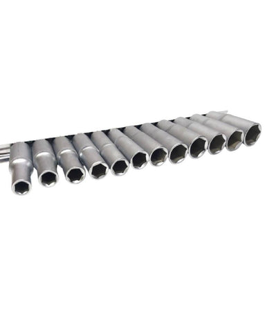 Set Di Chiavi Bussola Lunghe Da 1/2 Chrome Vanadium 10 A 24 Mm 12 Pezzi Mr70253