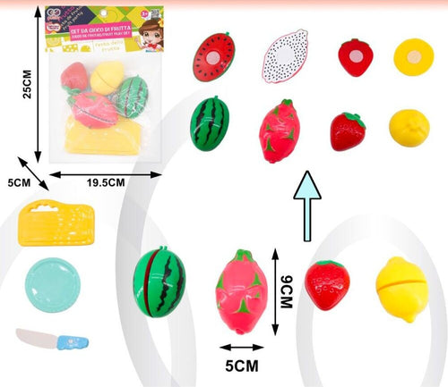 Set-Di-Cucina-Con-Frutta-Tagliere-Piattino-E-Coltello-Giocattolo-Per-Bambini-3+