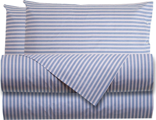 Set Di Lenzuola E Federe Completo Letto Con Stampa Fantasia a Righe in 100% Cotone Made in Italy Riga Mini Azzurro Casa e cucina/Tessili per la casa/Biancheria da letto/Lenzuola e federe/Set di lenzuola e federe Smartdecohome - Sesto San Giovanni, Commerciovirtuoso.it