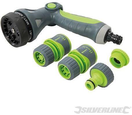 Set di pistola a spray per giardinaggio ergonomica e regolabile professionale Silverline
