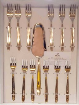 Set Posate Acciaio Inox 304 6 Pezzi - Oro, Forchetta, Coltello, Cucchiaio, Da Cucina E Tavola - Foto 5