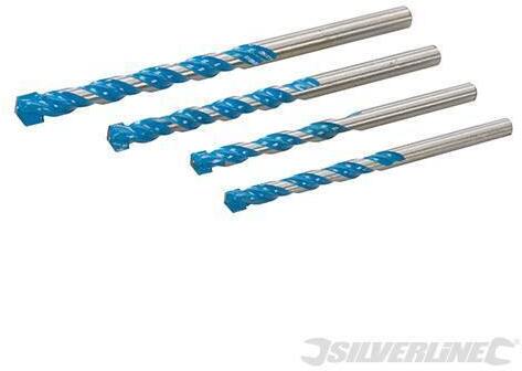 Set di punte da trapano per fori n tungsteno da 5-8 mm Silverline 4pz