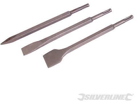 Set di scalpelli SDS Plus con manico esagonale robusto 3 pezzi offertissima silverline