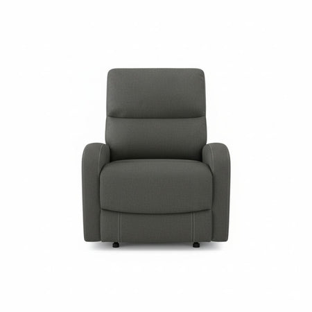 Set divani Potter 2 e 3 posti e poltrona recliner manuali in tessuto Mia 103-27 grigio scuro