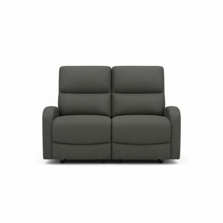 Set divani Potter 2 e 3 posti e poltrona recliner manuali in tessuto Mia 103-27 grigio scuro