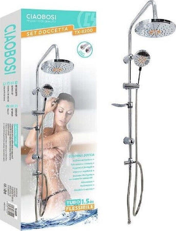 Set Doccetta Bagno Colonna Doccia Saliscendi Cromato Rubinetto Soffione Tx-8200 Fai da te/Attrezzature per cucine e bagni/Attrezzature per bagni/Docce e componenti doccia/Filtri supporti e soffioni doccia/Docce fisse Trade Shop italia - Napoli, Commerciovirtuoso.it