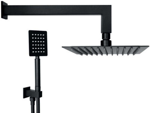 Set doccia completo moderno quadrato nero opaco
