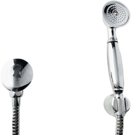 Set doccia in ottone epoca con presa acqua e supporto