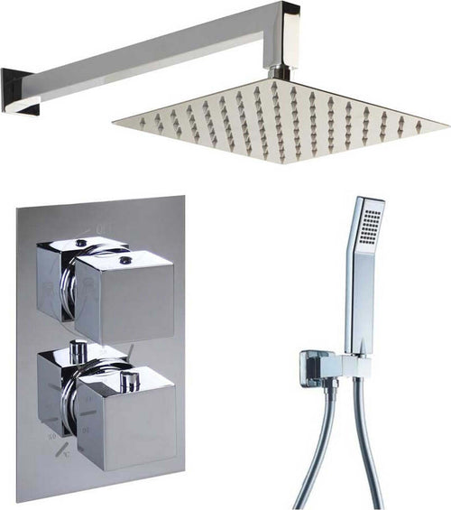 Set-Doccia-incasso-con-soffione,-braccio,-miscelatore-termostatico,-doccetta-e-flessibile