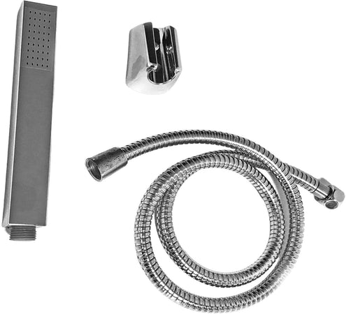 Set doccia minimalista, doccetta squadrata con flessibile cm 120