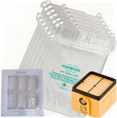 Set Farfalla Folletto VK 135/136 Vorwerk Microfiltro Igienico Aspirapolvere Set Sacchetti + Dovina + Microfiltro igienico per VK 135 VK 136