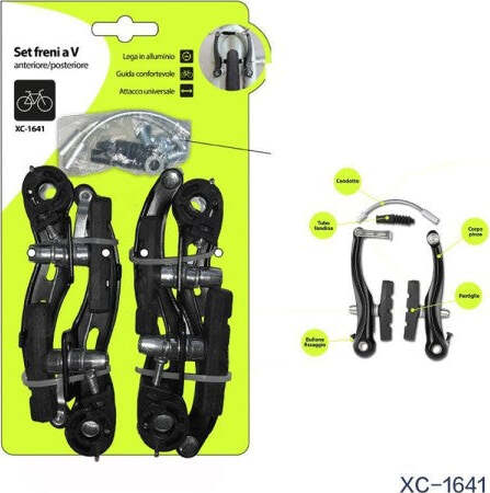 Set-Freni-A-V-Anteriore-Posteriore-In-Lega-Di-Alluminio-Pinza-Freno-Bici-Xc-1641