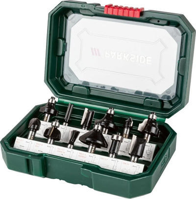 Set frese PARKSIDE per fresatrice PFB 12 A1, 12 pezzi 8mm per Legno Tenero MDF