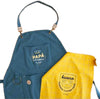Set Grembiule + Canovaccio Da Cucina per Papà a 5 Stelle in Cotone Blu E Giallo Mr Wonderful Mr-Wonderful