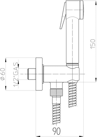 Set idroscopino , doccetta wc kit completo con flessibile silver 120 cm