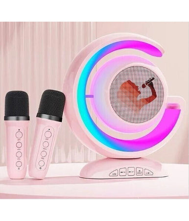 Set Karaoke Cassa Bluetooth Ys-110 Con 2 Microfono Altoparlante Rgb Portatile