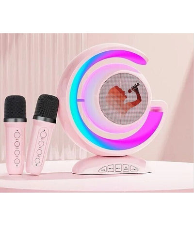Set Karaoke Cassa Bluetooth Ys-110 Con 2 Microfono Altoparlante Rgb Portatile
