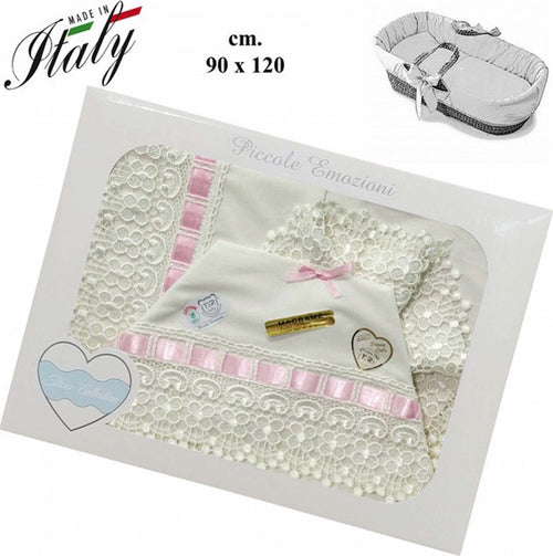 Set-Lenzuola-Neonato-con-Macramè-per-Culla-It's-a-Girl
