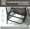 Set-Lettino-Prendisole-e-Tavolino-in-Rattan-PE,-Sdraio-da-Giardino-Regolabile-su-5-Posizioni-e-Tavolino-a-2-Ripiani,-Bianco-Crema-862-054GY