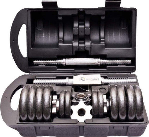 Set-Manubri-Regolabili-Ghisa-Da-20-Kg-Per-Bodybuilding-Fitness-Sollevamento-Pesi