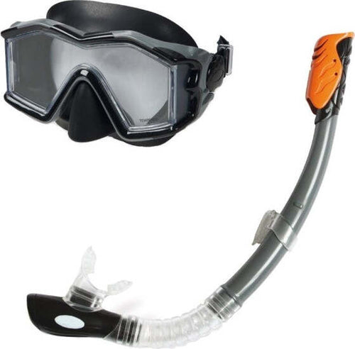 Set-Maschera-Con-Boccaio-Per-Immersioni-Snorkeling-Sub-Mare-Piscina-Nero