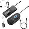 Set Microfono wireless headset Mic Microfono a clip con Ricevitore e Trasmettitore Wireless per Riprese video Registrazioni