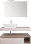 Set Mobile Bagno Sospeso Rovere Chiaro, Mensola E Lavabo Da Appoggio in Ceramica Bianca, E Specchio Set Completo Design Moderno Casa e cucina/Bagno/Mobili da bagno/Mobiletti e armadietti/Mobili a muro Shopbagno.it - Roma, Commerciovirtuoso.it