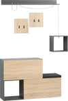 Set-Mobile-da-Ingresso-con-Attaccapanni,-Scarpiera-con-Panca-e-Scaffale,-Grigio-e-Naturale-GY6837-255CGGY6