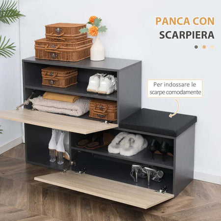 Set-Mobile-da-Ingresso-con-Attaccapanni,-Scarpiera-con-Panca-e-Scaffale,-Grigio-e-Naturale-GY6837-255CGGY6