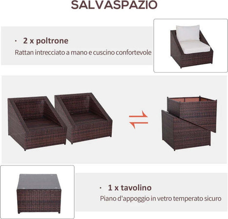 Set-Mobili-da-Balcone-in-PE-Rattan,-Tavolo-da-Giardino-con-Poltroncine-e-Cuscini,-Marrone-863-004