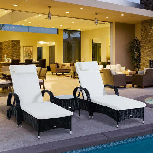 Set-Mobili-da-Giardino-2-Sedie-a-Sdraio-e-Tavolino-3pz-Lettino-Prendisole-Rotelle-Reclinabile-Rattan-Nero-862-011BK