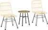 Set-Mobili-da-Giardino-3-Pezzi-con-Tavolino-e-Sedie-in-Rattan-PE,-Poilestere-e-Acciaio-per-Esterni,-Crema-863-087CW