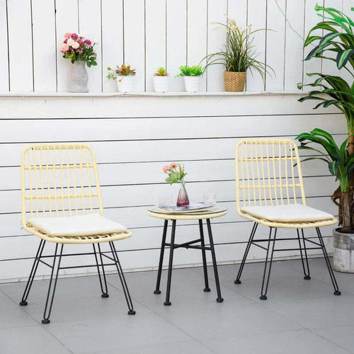 Set-Mobili-da-Giardino-3-Pezzi-con-Tavolino-e-Sedie-in-Rattan-PE,-Poilestere-e-Acciaio-per-Esterni,-Crema-863-087CW
