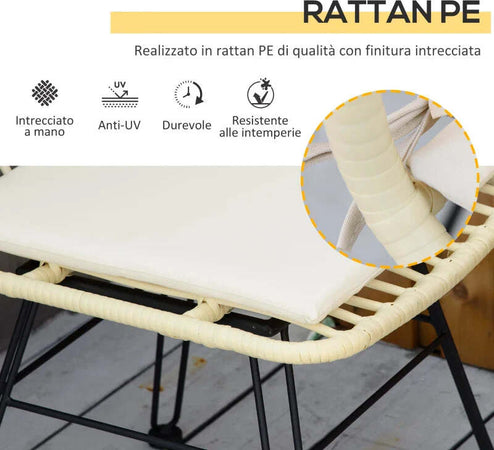 Set-Mobili-da-Giardino-3-Pezzi-con-Tavolino-e-Sedie-in-Rattan-PE,-Poilestere-e-Acciaio-per-Esterni,-Crema-863-087CW