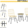Set-Mobili-da-Giardino-3-Pezzi-con-Tavolino-e-Sedie-in-Rattan-PE,-Poilestere-e-Acciaio-per-Esterni,-Crema-863-087CW