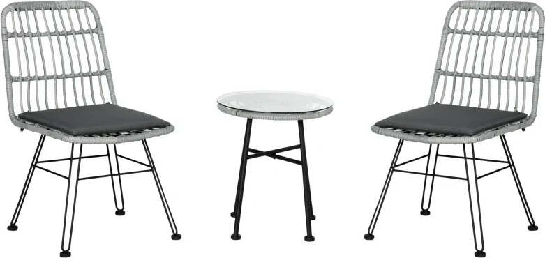 Set-Mobili-da-Giardino-3-Pezzi-con-Tavolino-e-Sedie-in-Rattan-PE,-Poilestere-e-Acciaio-per-Esterni,-Grigio-863-087GY