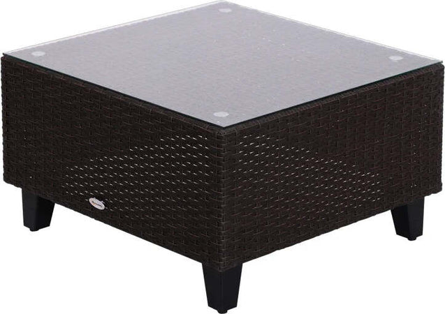 Set-Mobili-da-Giardino-5-Pezzi-Tavolino-con-Piano-in-Vetro-Temperato-Rattan-3-Poltrone-1-Poggiapiedi-1-in-Alluminio,-Rattan-860-060