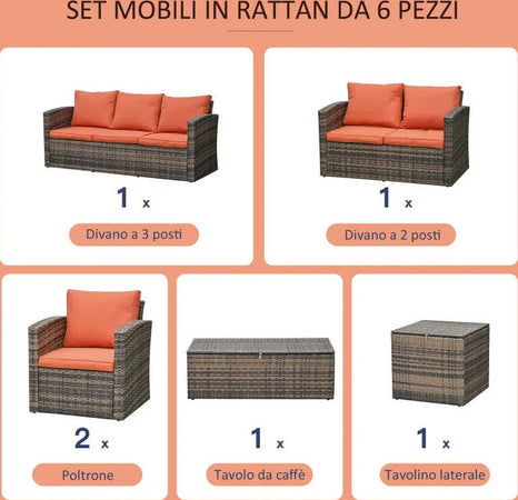 Set-Mobili-da-Giardino-6-Pezzi-in-Rattan-con-Divani,-Poltrone-e-Tavoli-Contenitore,-Marrone-860-120