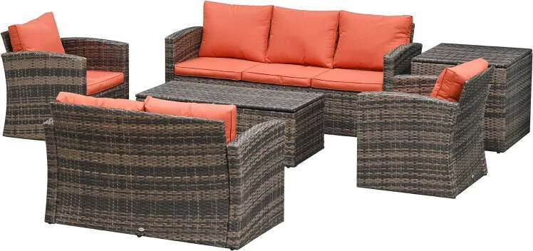 Set-Mobili-da-Giardino-6-Pezzi-in-Rattan-con-Divani,-Poltrone-e-Tavoli-Contenitore,-Marrone-860-120