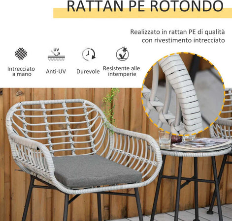 Set-Mobili-da-Giardino-in-Rattan-PE-con-2-Sedie-e-Tavolino-con-Ripiano-in-Vetro,-Grigio-863-085