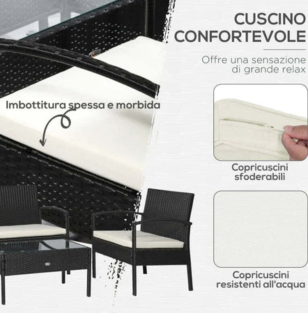 Set-Mobili-da-Giardino-in-Rattan-Sintetico-Composto-da-1-tavolino-2-poltrone-e-1-divano-a-2-posti-Nero-e-Crema-863-024