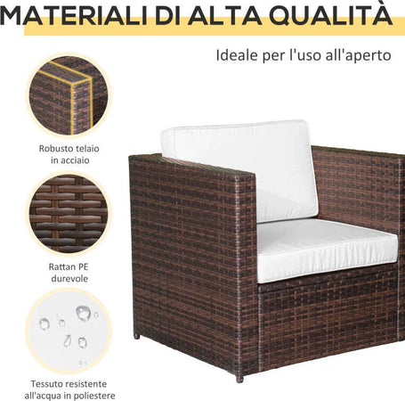 Set-Mobili-da-Giardino-Rattan-PE-da-3-Pezzi,-2-Poltrone-da-Esterno,-Tavolino-e-Cuscini,-Marrone-860-073BN