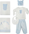 Set Nascita Bimbo 5Pz. Tutina Maglietta e Pantalone +1Cappellino Azzurro + Lenzuolo +Coperta Kit Primi Giorni Neonato Azzurro e Bianco Set Completo Nascita Bimbo Sanitaria Gioia del Bimbo - Villa San Giovanni, Commerciovirtuoso.it