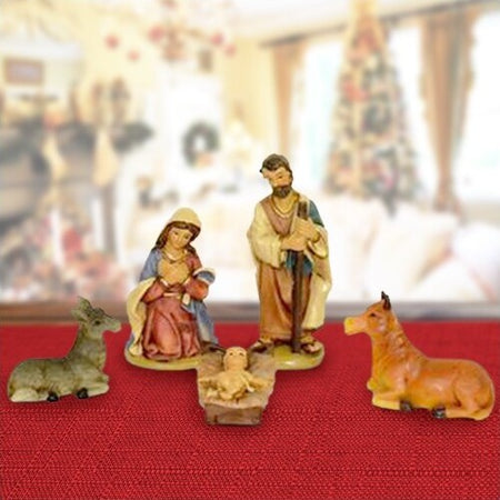 Set 9 Pastori In Plastica Per Presepio - Altezza 7 Cm - Personaggi Natività: Maria, Giuseppe, Gesù, Asino, Bue, Re Magi, Angelo - 3