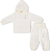 Set-Neonato-Baby-Irge-Per-Bimbo-O-Bimba-Da-1-A-9-Mesi-In-Cotone-Organico-100%-Cardigan-Con-Cappuccio-+pantalone-Con-Calzini