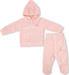 Set-Neonato-Baby-Irge-Per-Bimbo-O-Bimba-Da-1-A-9-Mesi-In-Cotone-Organico-100%-Cardigan-Con-Cappuccio-+pantalone-Con-Calzini