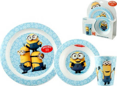 Set Pappa 3 Pz Cattivissimo Me Set Piatti Minions per Bambini Kit Pappa Completo 1piatto Piano +1 Piatto Fondo +1 Bicchiere Adatti Al Microonde Casa e cucina/Stoviglie/Servizi da tavola/Servizi da tavola per bambini Mondo Bimbo - Bagnara Calabra, Commerciovirtuoso.it