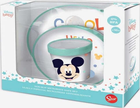 Set-Pappa-3-Pz-Disney-Baby-Bicolor-Premium-Antiscivolo